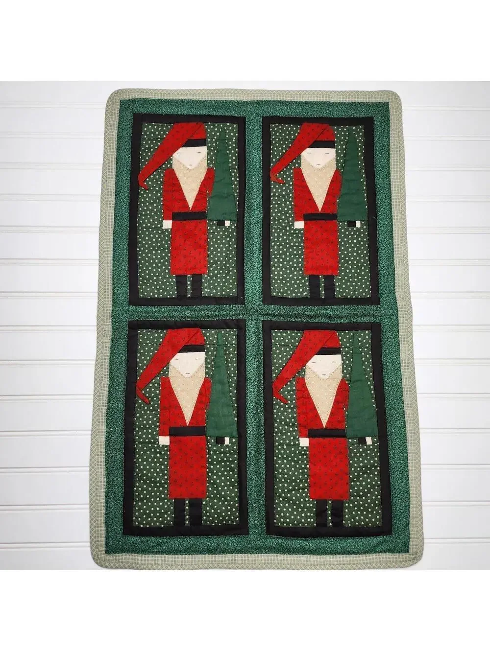 Handmade Quilted Christmas Wall Hanging with Santa Design